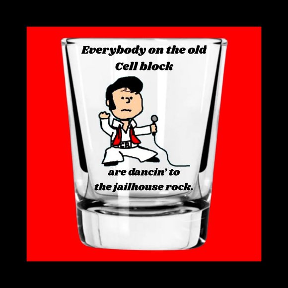 COPY - Set of 2 Peanuts Characters/ Elvis Presley, Collectible Shot Glasses - Picture 3 of 4